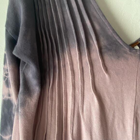 Free People Purple Tye Dye Midi Dress‎ SZ S Oversized Cotton Boho Hippie Witchy - Picture 2 of 7